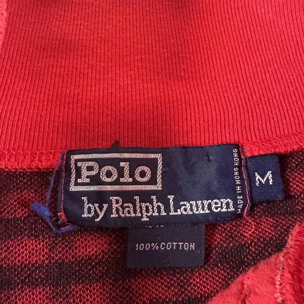 Vintage Polo Ralph Lauren Shirt Mens M Red Check Thermal Henley Cotton Hong Kong